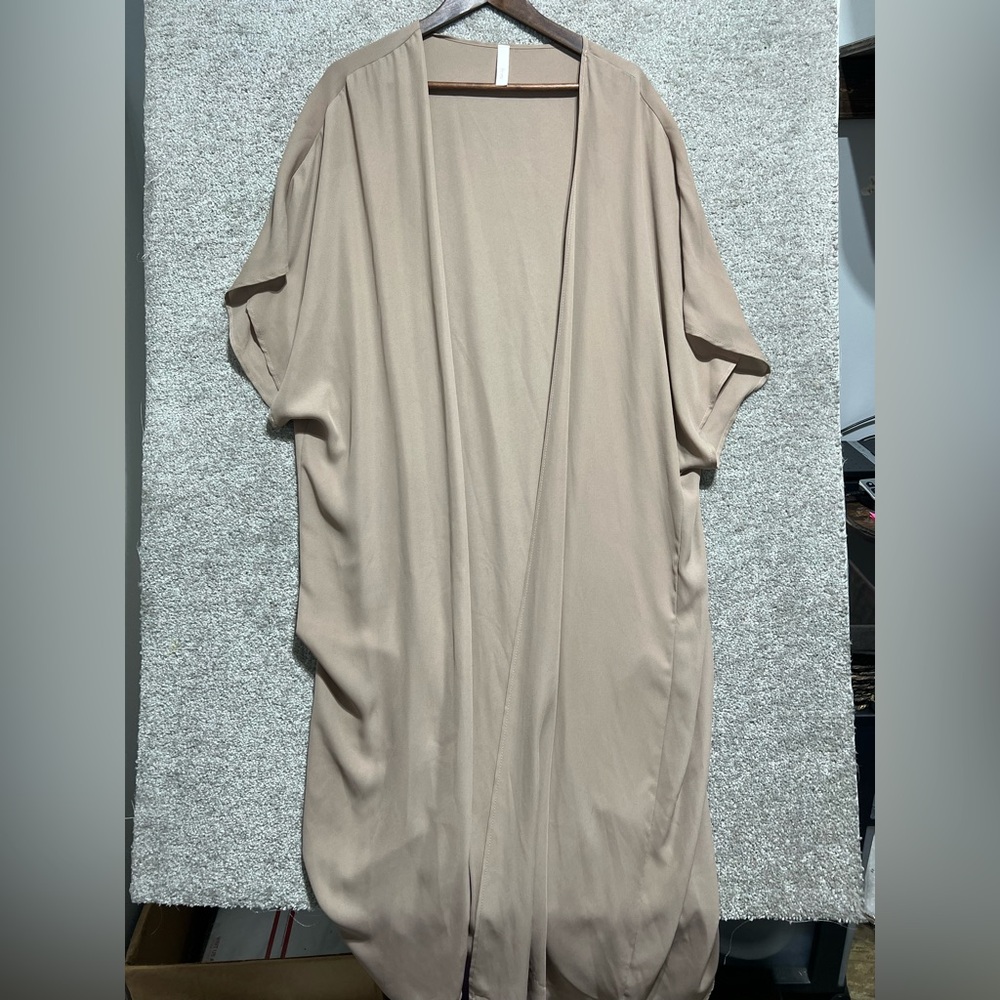 Primi Woman’s Sheer beige Long Kimono Cardigan One Size